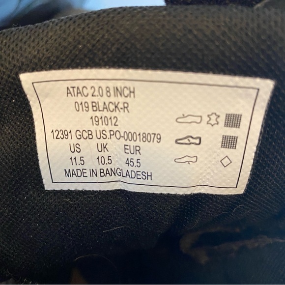 5.11 Black Tactical Boots ATAC 2.0 8” Side Zip - Picture 8 of 8